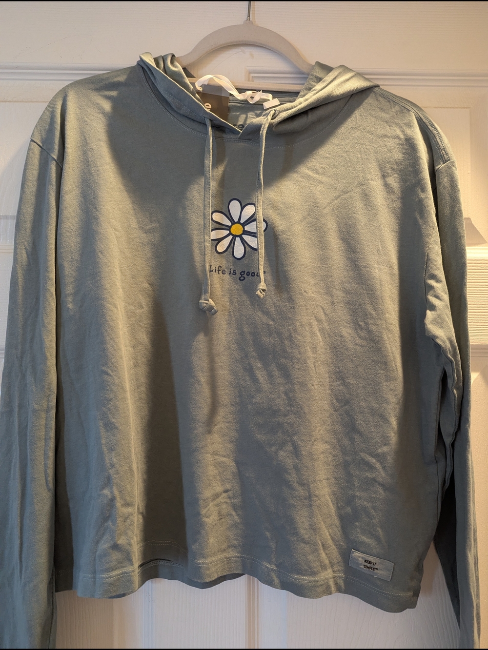 Life Is Good Men's Sage Green Daisy Hoodie